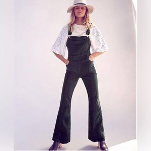 Pilcro Velvet Overalls Flared
